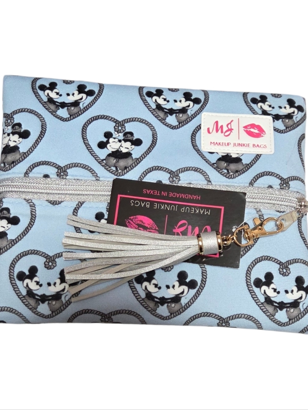 Makeup Junkie Disney Mickey/ Minnie Heart Layflat Bag In Small.